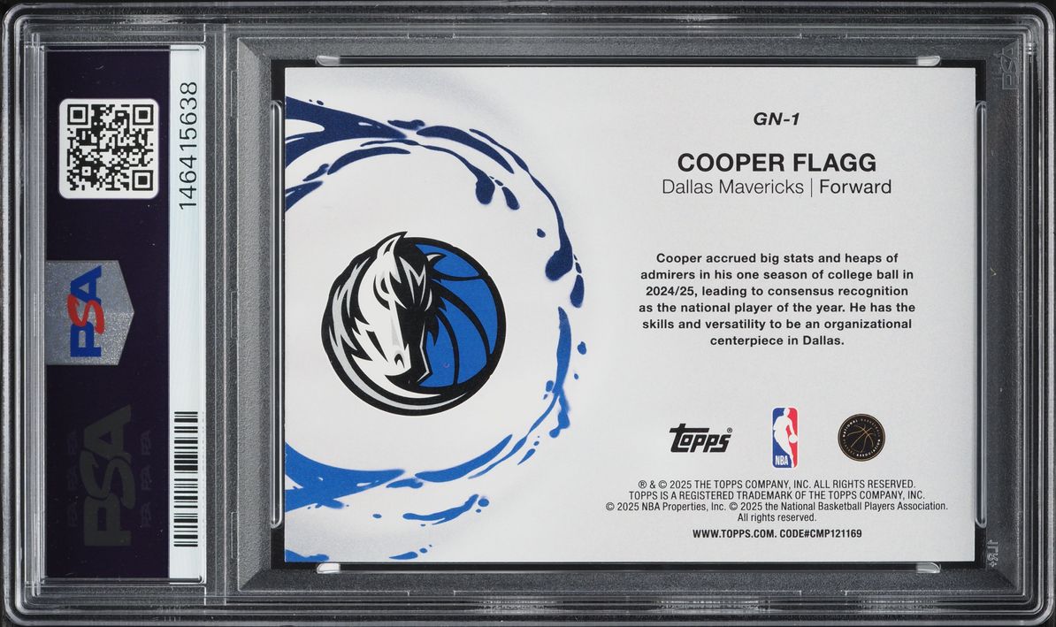 2025 Topps Generation Now Holo Foil Cooper Flagg ROOKIE #GN-1 PSA 9 MINT