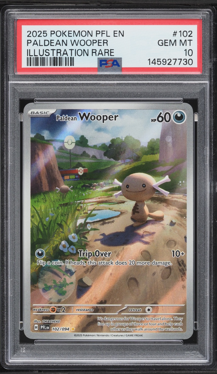 2025 Pokemon Mega Evolution Phantasmal Flames IR Paldean Wooper #102 PSA 10 GEM MINT