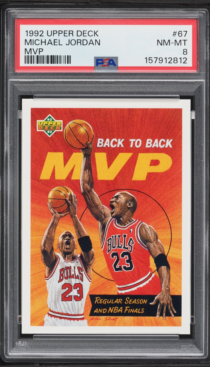 1992 Upper Deck Back To Back MVP Michael Jordan #67 PSA 8 NM-MT