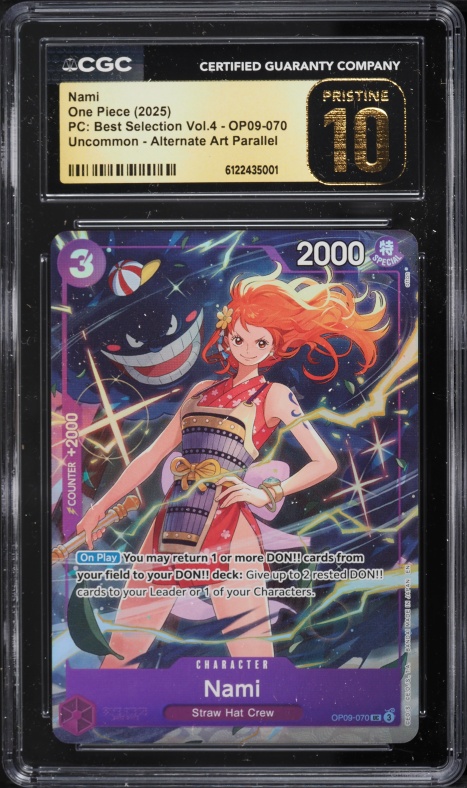 2025 One Piece Japanese Promo Cards Nami #P-102 CGC 10 GEM MINT on