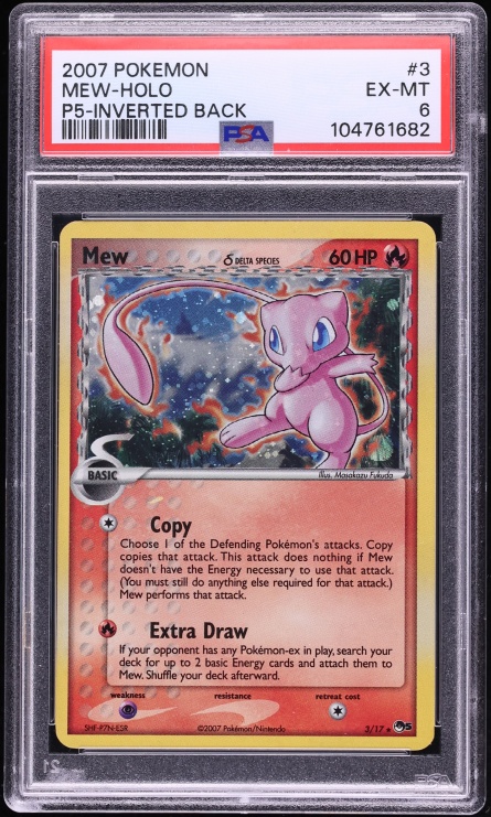2007 Pokemon POP Series 5 Inverted Back Holo Mew #3 PSA 6 EXMT