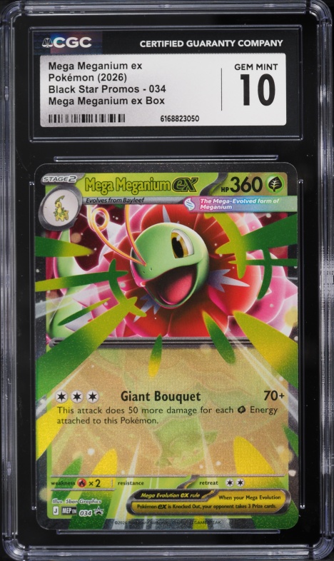 2026 Pokemon Mega Evolution Black Star Promo Mega Meganium Ex #34 CGC 10 GEM MINT