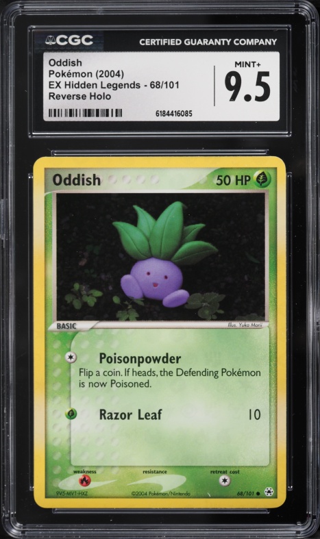 2004 Pokemon EX Hidden Legends Reverse Holo Oddish #68 CGC 9.5 MINT+