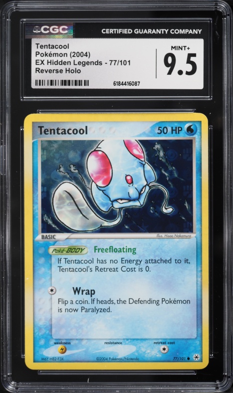 2004 Pokemon EX Hidden Legends Reverse Holo Tentacool #77 CGC 9.5 MINT+