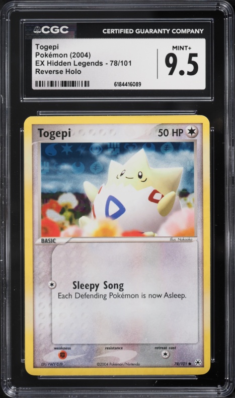 2004 Pokemon EX Hidden Legends Reverse Holo Togepi #78 CGC 9.5 MINT+