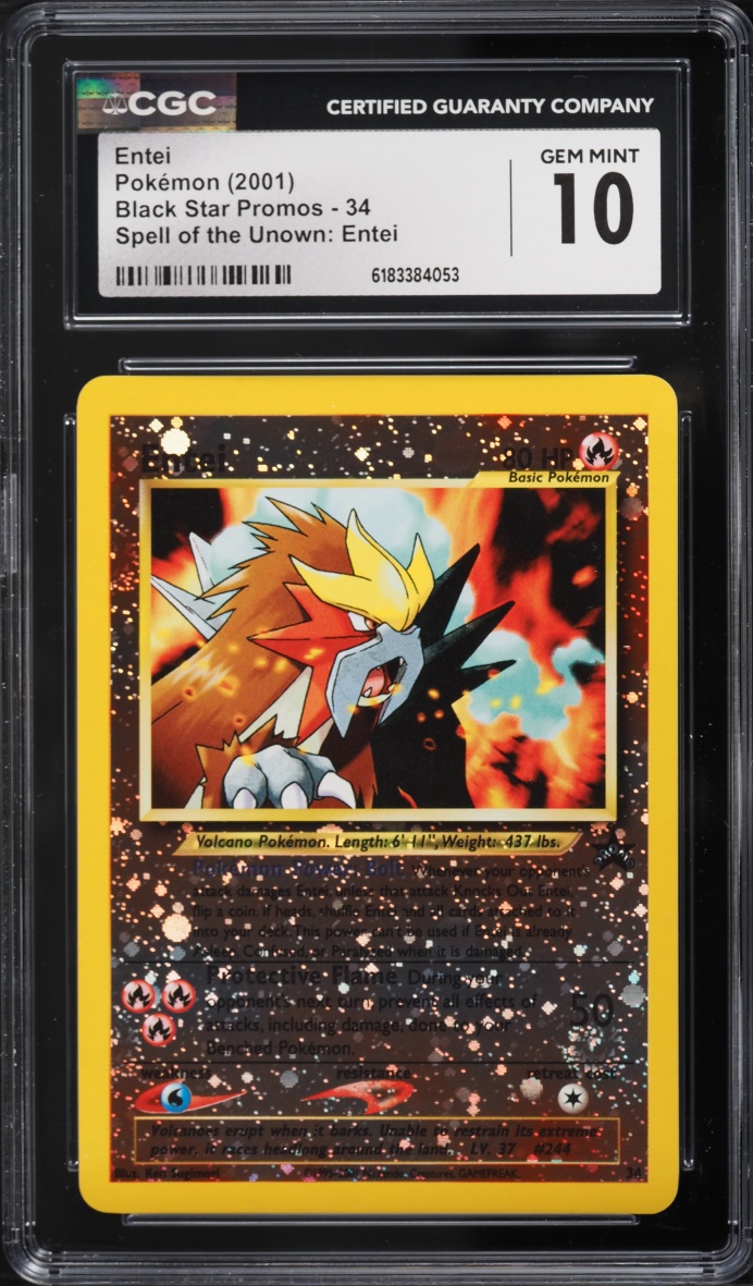 2001 Pokemon Promo Spell Of The Unown Reverse Holo Entei #34 CGC 10 GEM MINT