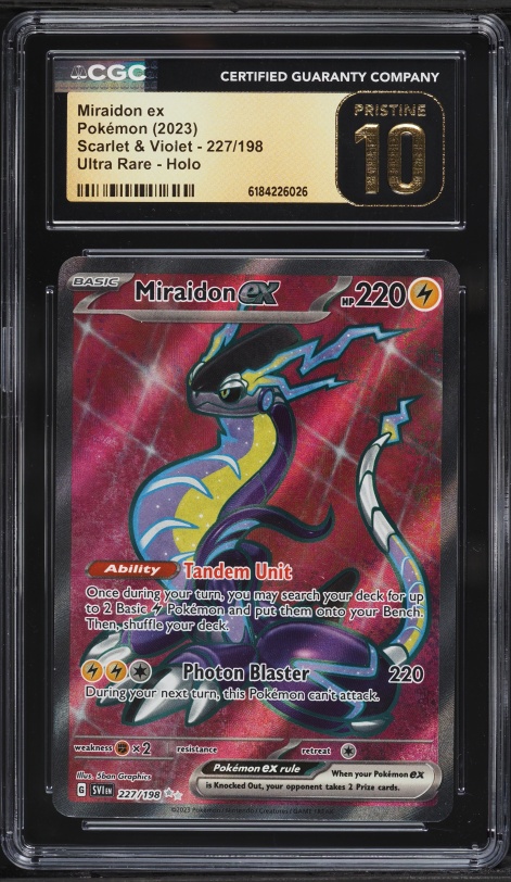 2023 Pokemon Scarlet & Violet Full Art Miraidon ex #227 CGC 10 PRISTINE