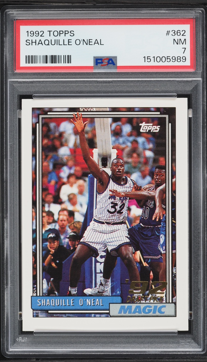 1992 Topps Basketball Shaquille O'Neal ROOKIE #362 PSA 7 NRMT