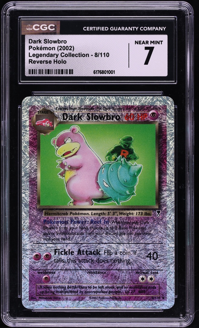 2002 Pokemon Legendary Collection Reverse Holo Dark Slowbro #8 CGC 7 NRMT