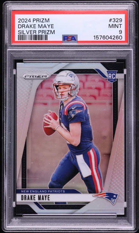 2024 Panini Prizm Silver Drake Maye ROOKIE #329 PSA 9 MINT
