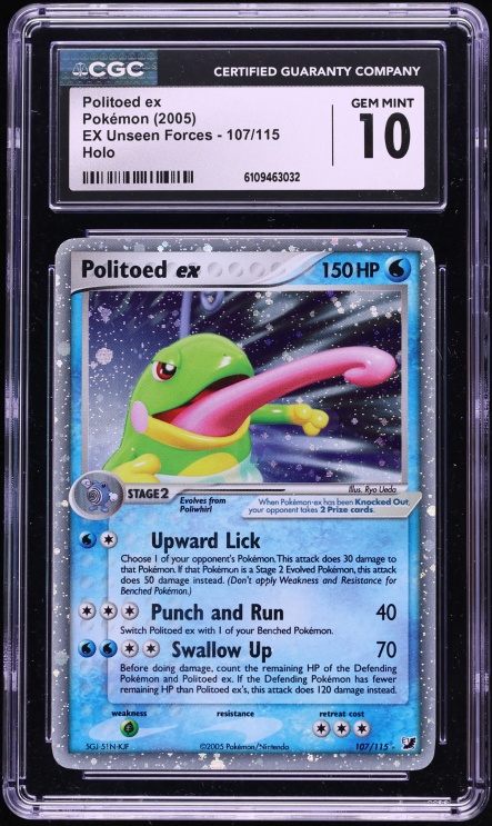 2005 Pokemon EX Unseen Forces Holo Politoed ex #107 CGC 10 GEM MINT
