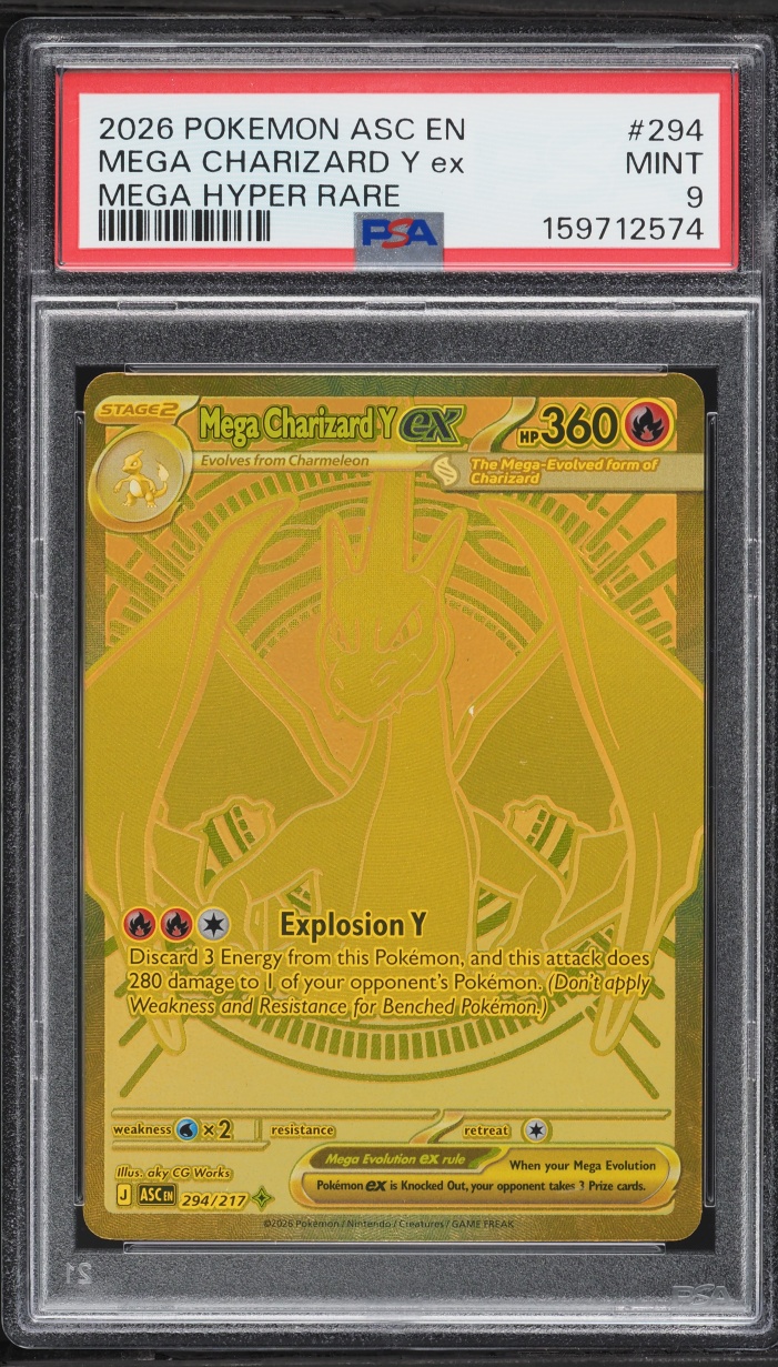2026 Pokemon Mega Evolution Ascended Heroes MHR Mega Charizard Y ex #294 PSA 9 MINT