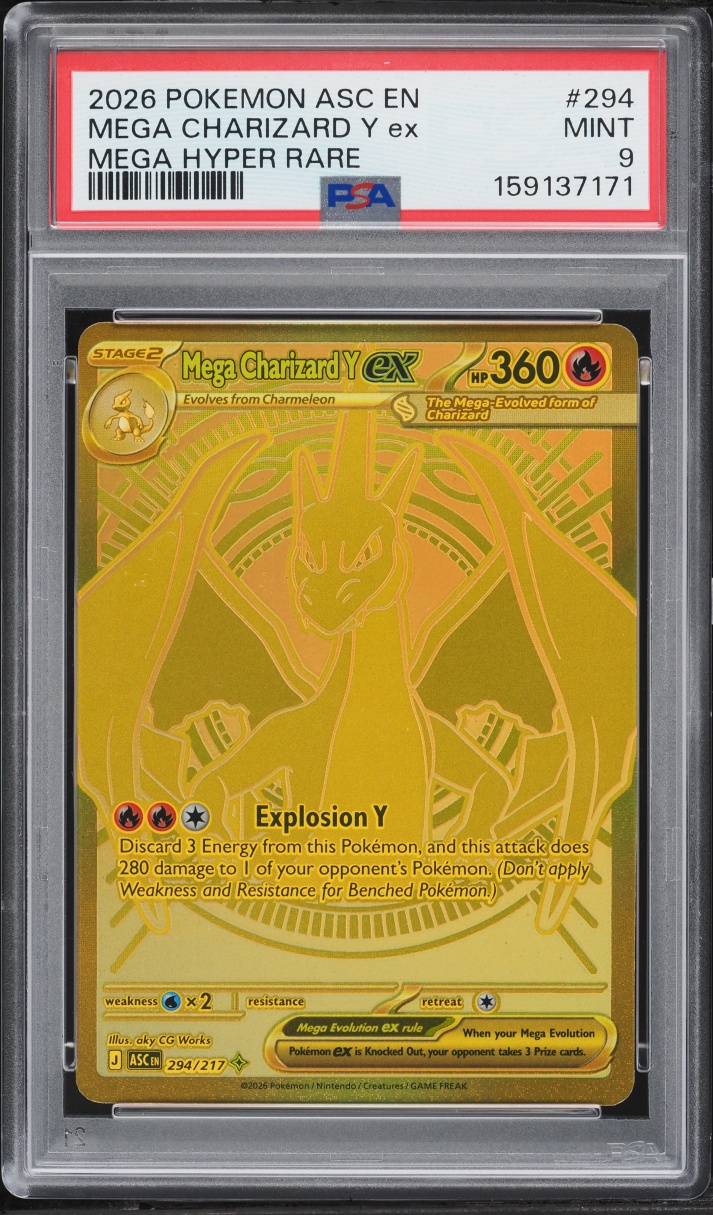 2026 Pokemon Mega Evolution Ascended Heroes MHR Mega Charizard Y ex #294 PSA 9 MINT