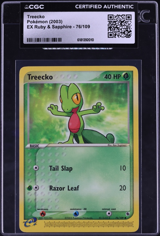 2003 Pokemon EX Ruby & Sapphire Treecko #76 CGC AUTH