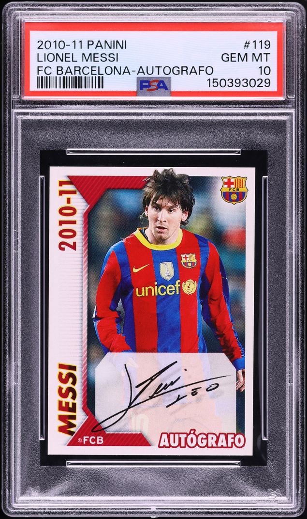 2010 Panini FC Barcelona Lionel Messi #119 PSA 10 GEM MINT