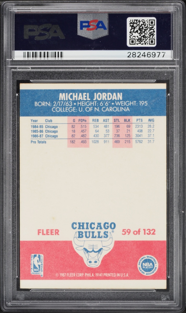 1987 Fleer Michael Jordan #59 PSA 8 NM-MT
