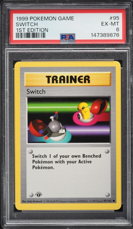 1999 Pokemon Base Set Shadowless 1st Edition Switch #95 PSA 6 EXMT