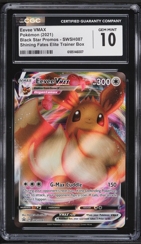 2021 Pokemon Sword & Shield Promo Shining Fates ETB Full Art Eevee VMAX #SWSH087 CGC 10 GEM