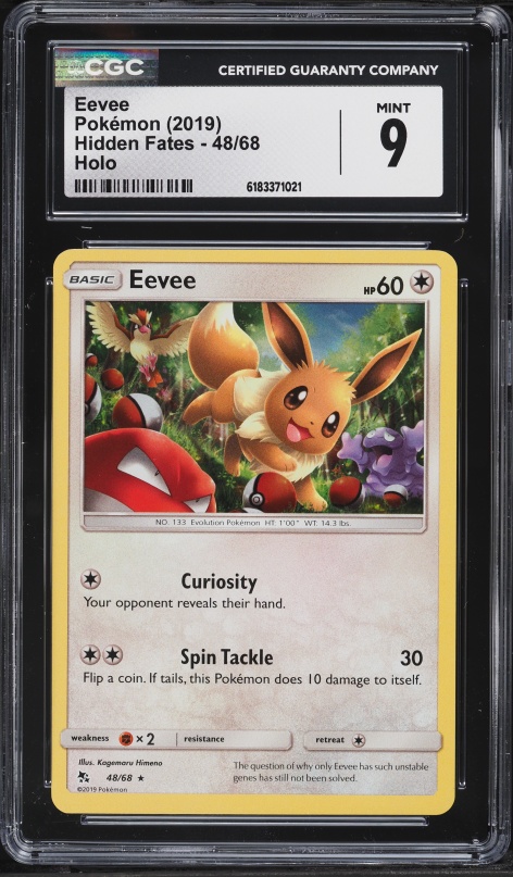 2019 Pokemon Sun & Moon Hidden Fates Holo Eevee #48 CGC 9 MINT