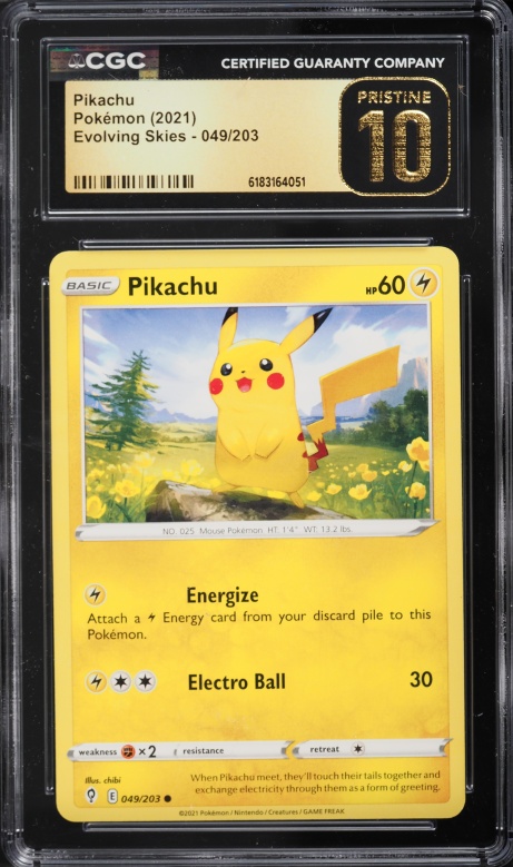 2021 Pokemon Sword & Shield Evolving Skies Pikachu #49 CGC 10 PRISTINE