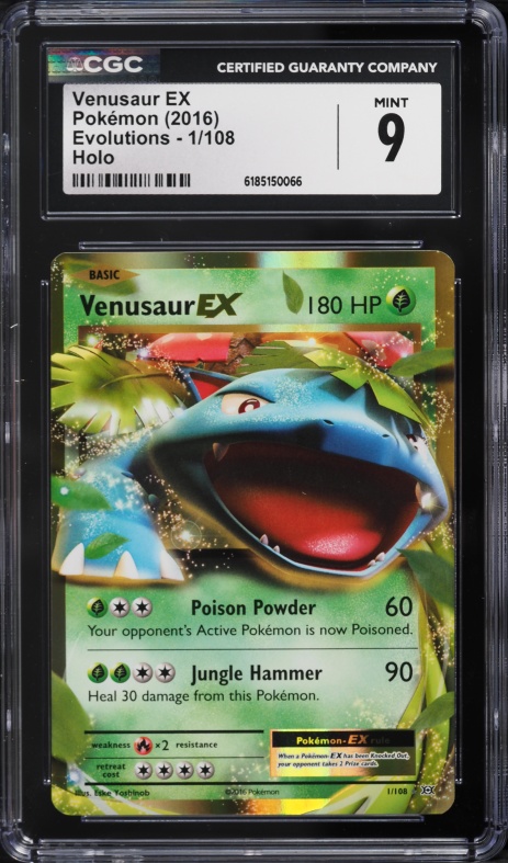 2016 Pokemon XY Evolutions Holo Venusaur EX #1 CGC 9 MINT