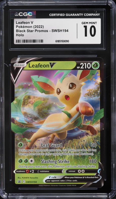 2022 Pokemon Sword & Shield Promo Holo Leafeon V #SWSH194 CGC 10 GEM MINT
