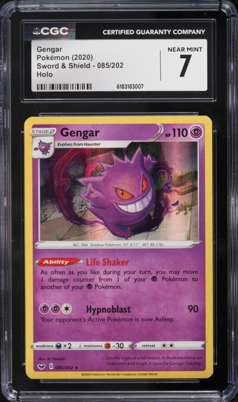 2020 Pokemon Sword & Shield Holo Gengar #85 CGC 7 NRMT