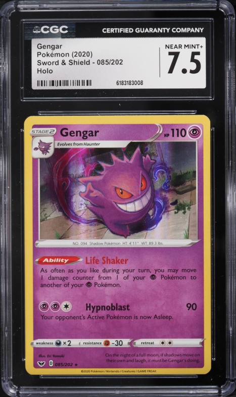 2020 Pokemon Sword & Shield Holo Gengar #85 CGC 7.5 NRMT+