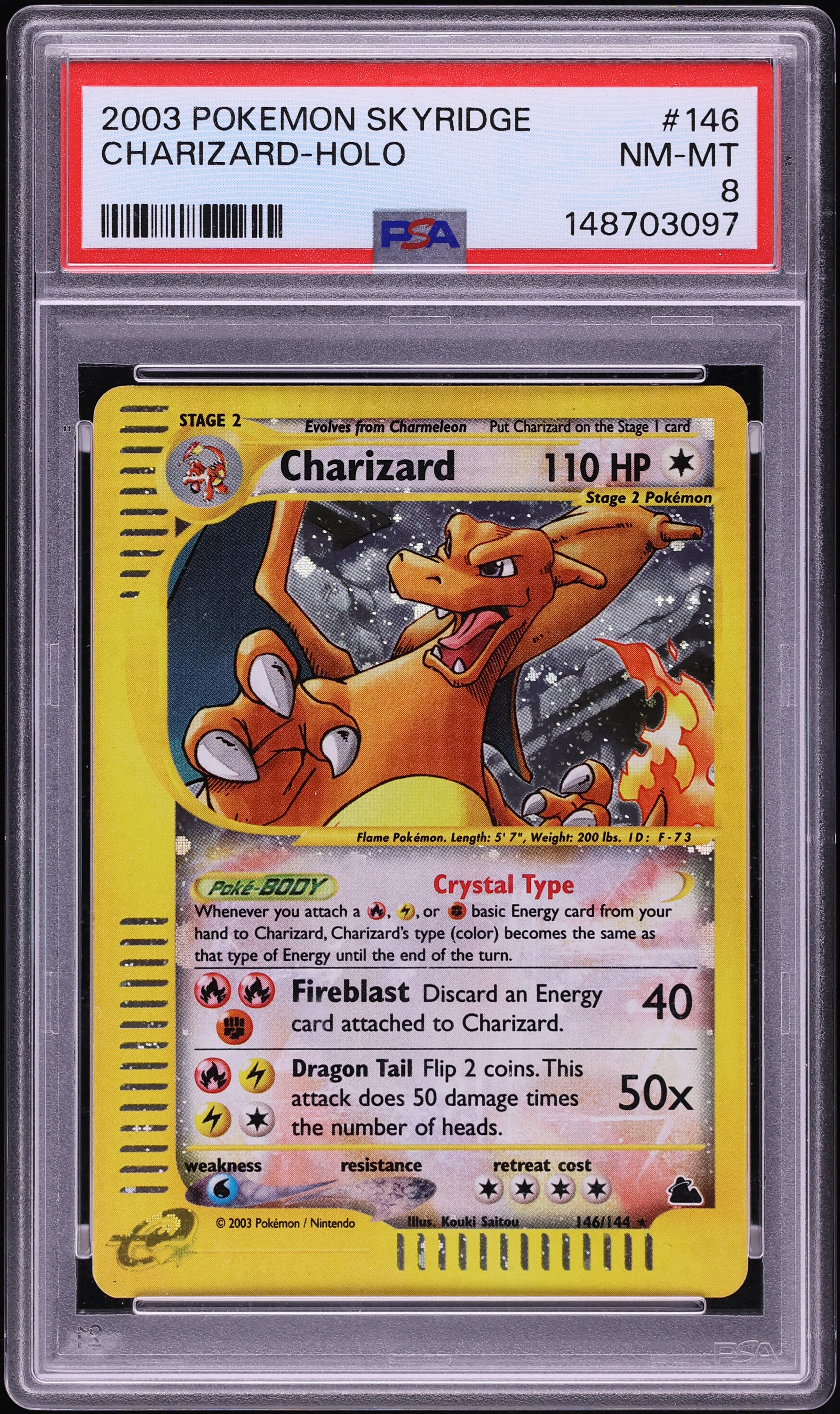 2003 Pokemon EX Skyridge Holo Charizard #146 PSA 8 NM-MT on
