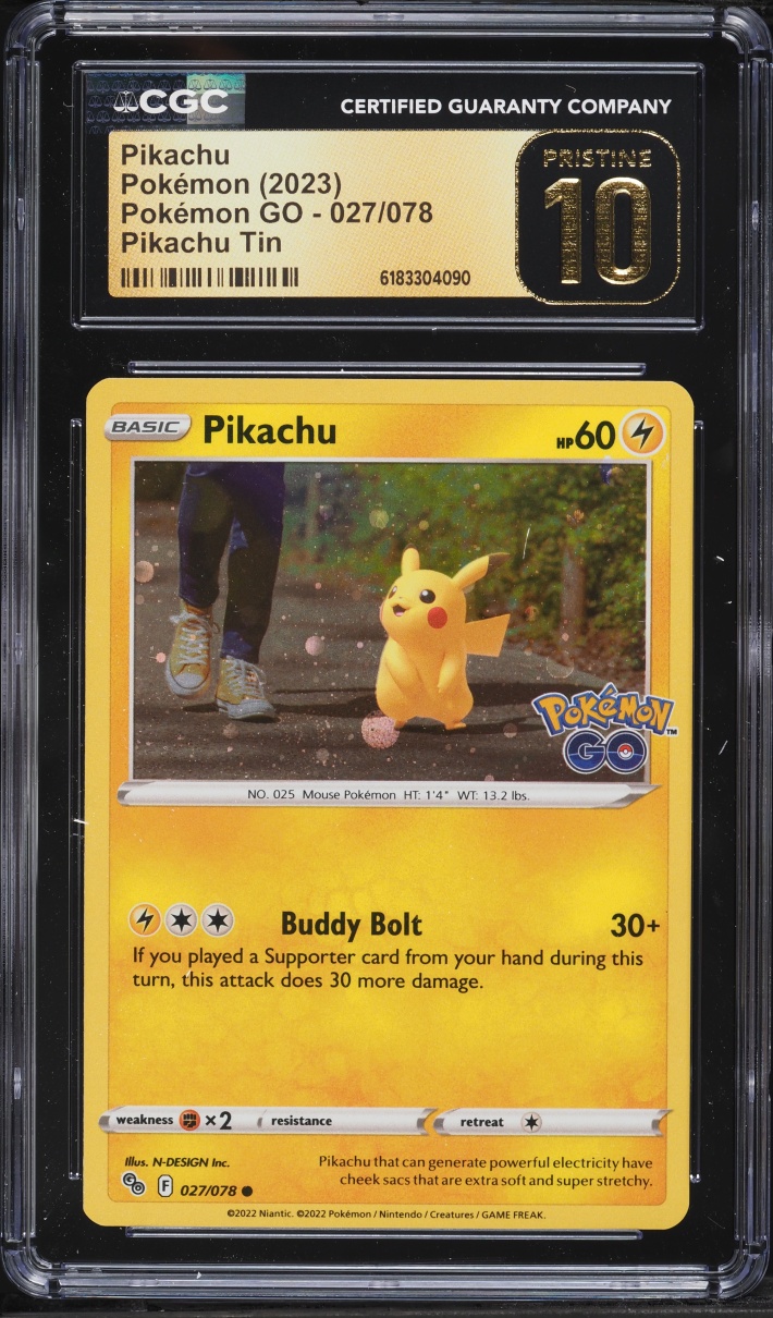 2023 Pokemon Sword & Shield GO Tin Holo Pikachu #27 CGC 10 PRISTINE