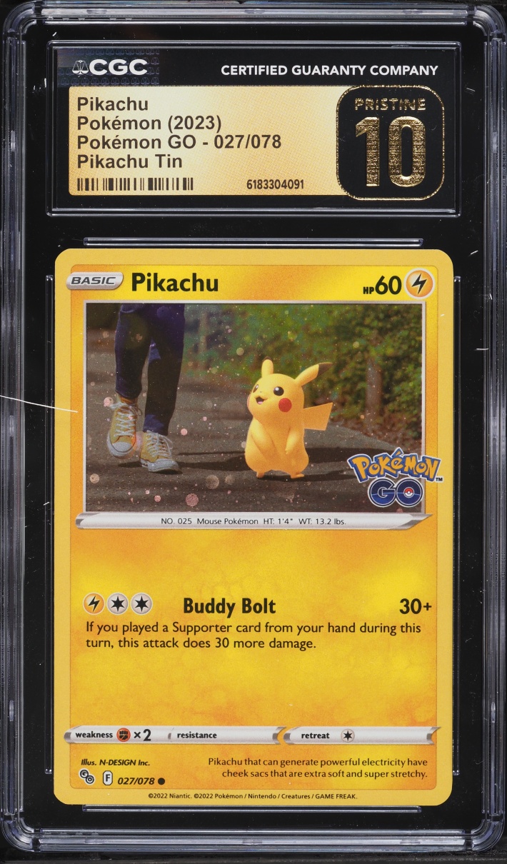 2023 Pokemon Sword & Shield GO Tin Holo Pikachu #27 CGC 10 PRISTINE