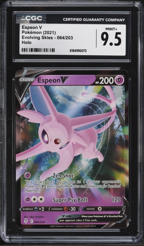 2021 Pokemon Sword & Shield Evolving Skies Espeon V #64 CGC 9.5 MINT+