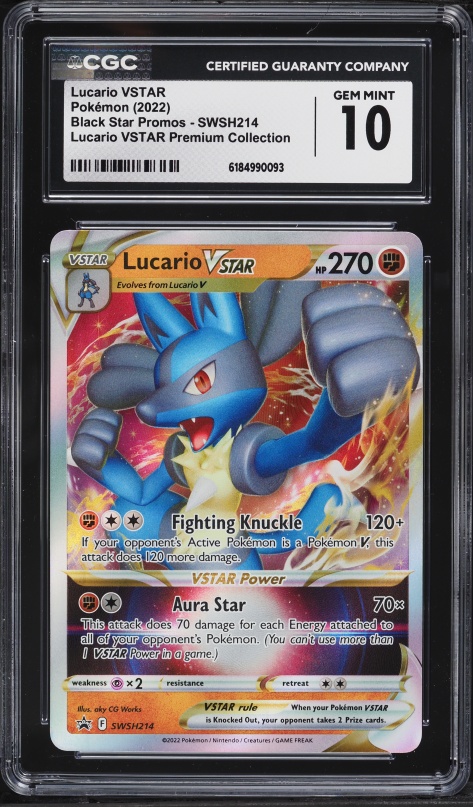 2022 Pokemon Sword & Shield Promo Premium Collection Holo Lucario VSTAR #SWSH214 CGC 10 GEM