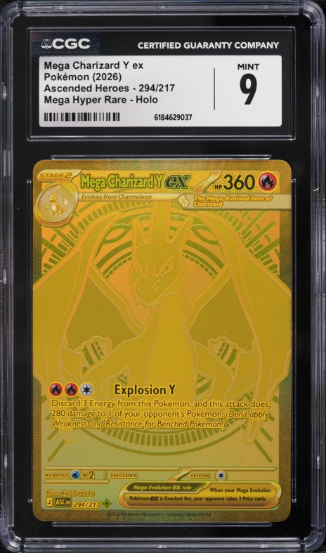 2026 Pokemon Mega Evolution Ascended Heroes MHR Mega Charizard Y EX #294 CGC 9 MINT
