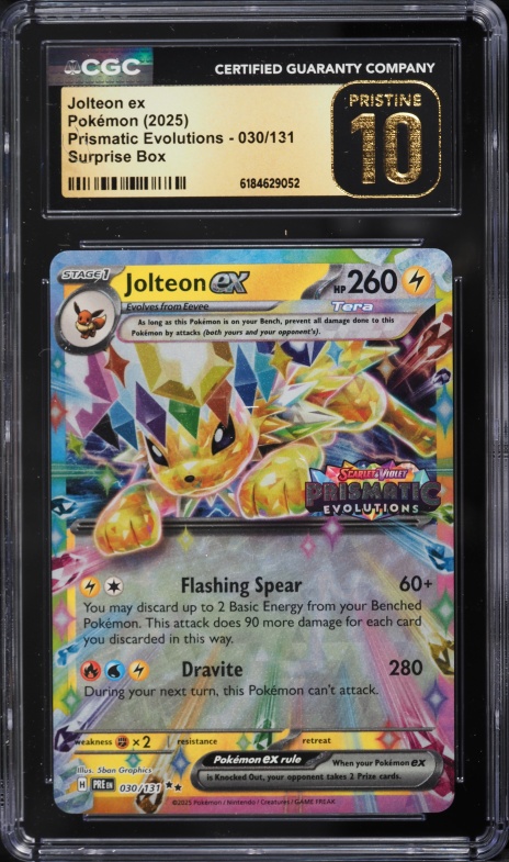 2025 Pokemon Scarlet & Violet Prismatic Evolutions Surprise Box Holo Jolteon EX #30 CGC 10