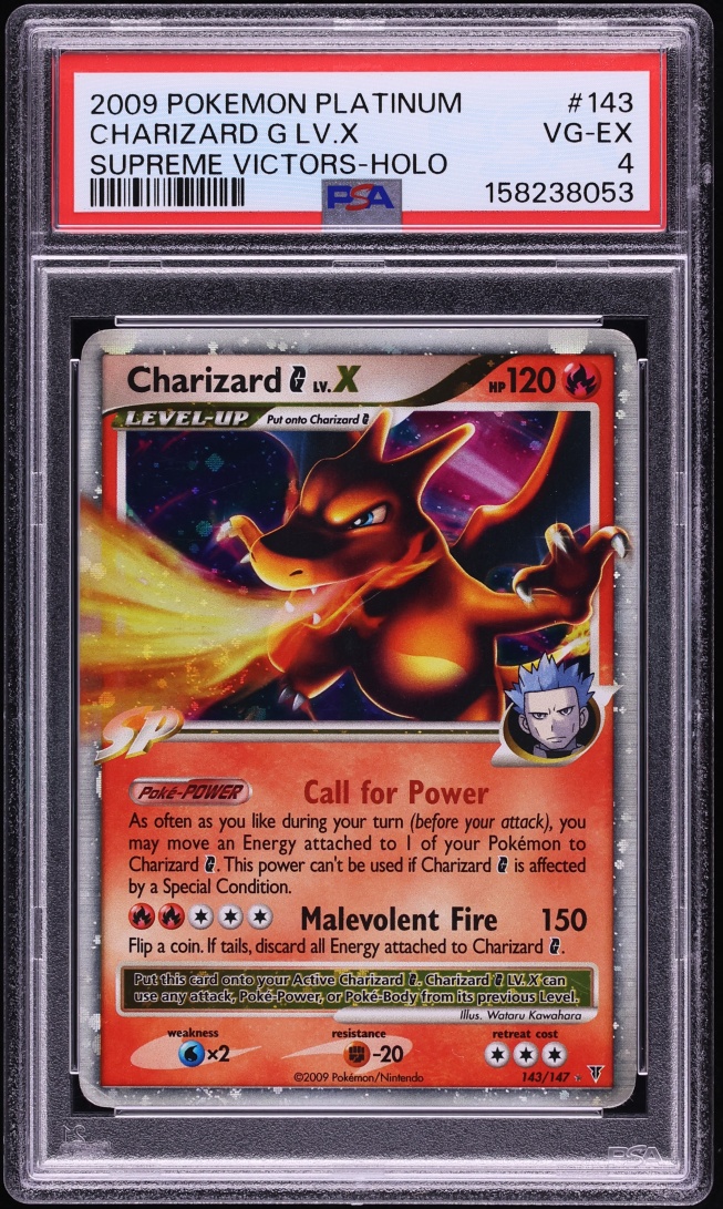 2009 Pokemon Platinum Supreme Victors Holo Charizard G LV.X #143 PSA 4 VGEX