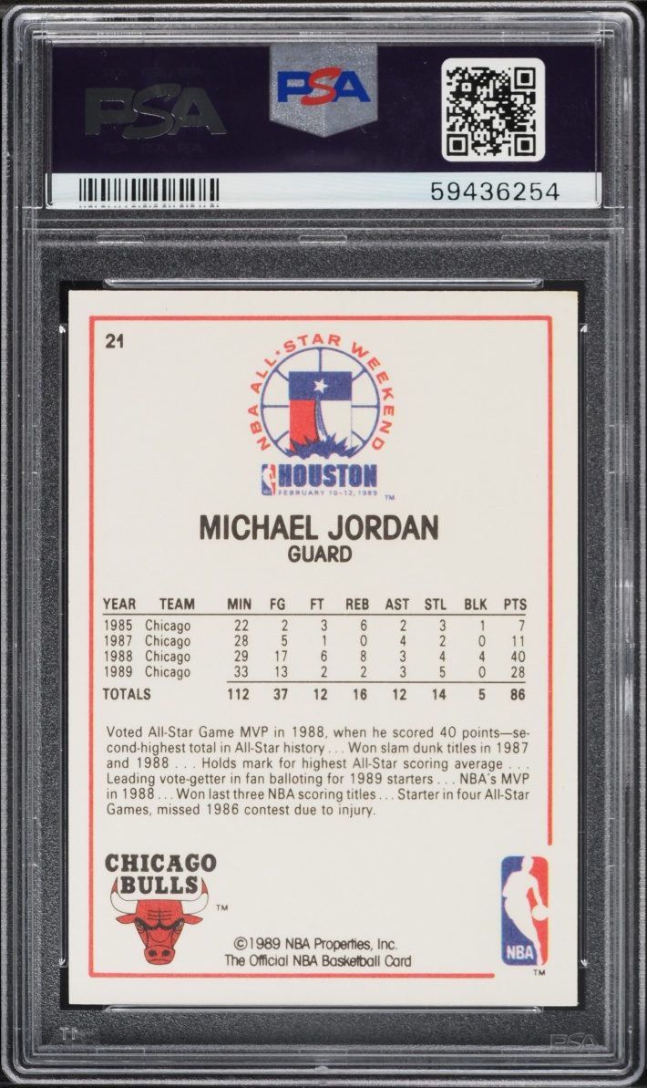 1989 Hoops Michael Jordan ALL-STAR #21 PSA 10 GEM MINT