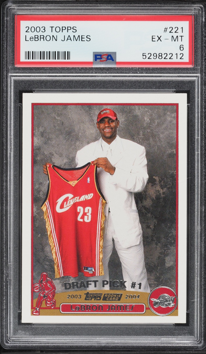 2003 Topps Basketball LeBron James ROOKIE #221 PSA 6 EXMT