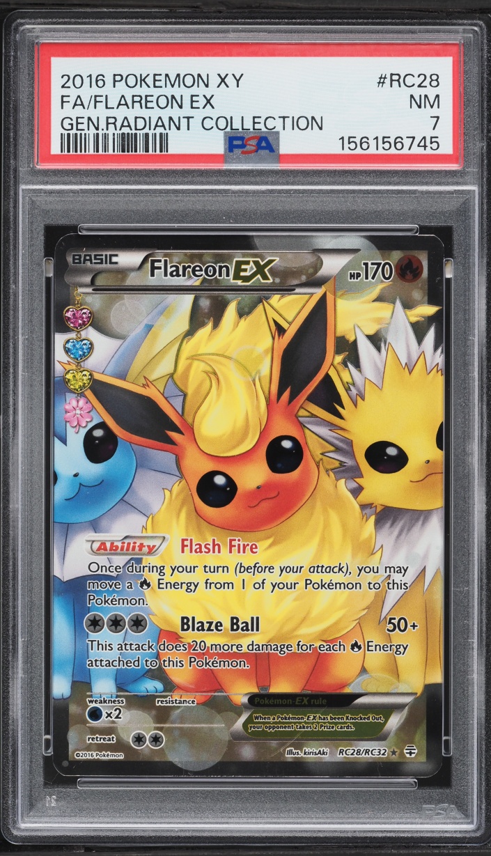 2016 Pokemon XY Generations Radiant Collection Full Art Flareon EX #RC28 PSA 7 NRMT