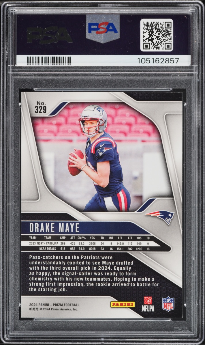2024 Panini Prizm Drake Maye ROOKIE #329 PSA 10 GEM MINT