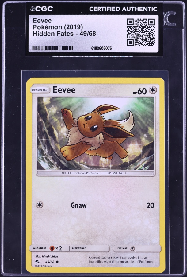 2019 Pokemon Sun & Moon Hidden Fates Eevee #49 CGC AUTH