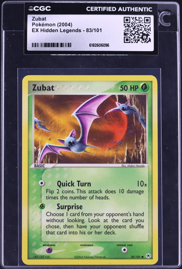 2004 Pokemon EX Hidden Legends Zubat #83 CGC AUTH