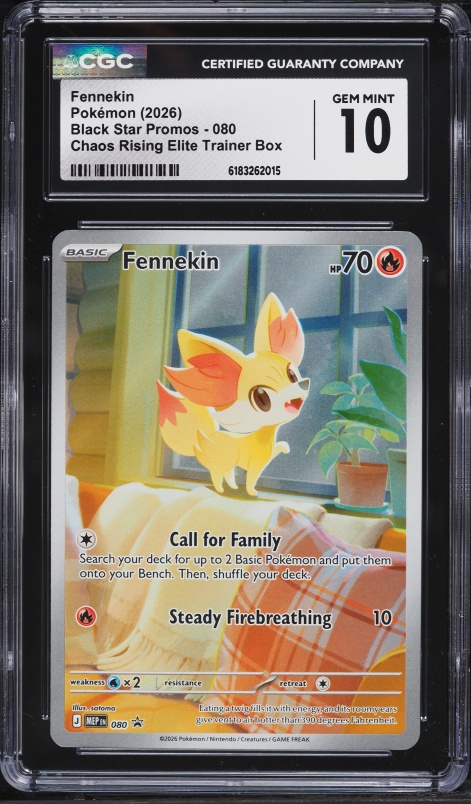 2026 Pokemon Mega Evolution Promo Chaos Rising ETB Full Art Fennekin #80 CGC 10 GEM MINT