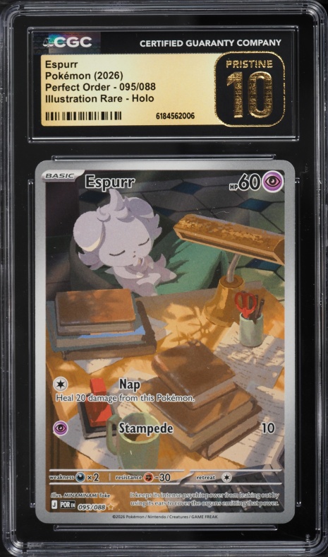 2026 Pokemon Mega Evolution Perfect Order IR Espurr #95 CGC 10 PRISTINE