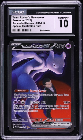 2026 Pokemon Mega Evolution Ascended Heroes SIR Team Rocket's Mewtwo ex #281 CGC 10 GEM MINT