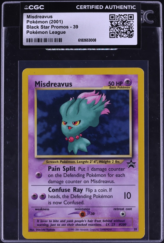2001 Pokemon Black Star Promo League Misdreavus #39 CGC AUTH