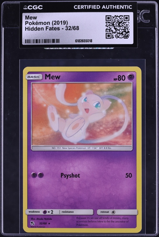 2019 Pokemon Sword & Shield Hidden Fates Mew #32 CGC AUTH