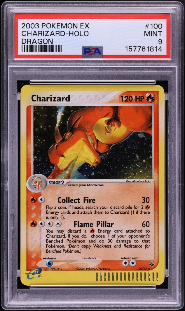2003 Pokemon EX Dragon Holo Charizard #100 PSA 9 MINT