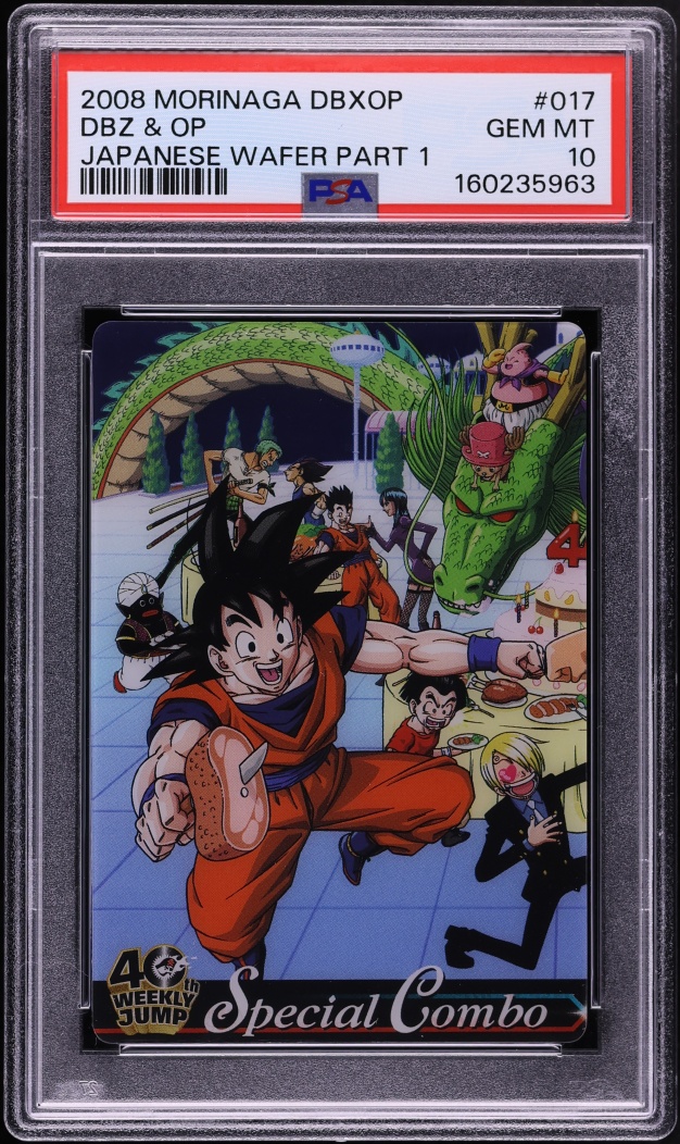 2008 Dragon Ball X One Piece Morinaga Japanese Wafer Cards Part 1 DBZ & OP #017 PSA 10 GEM MINT