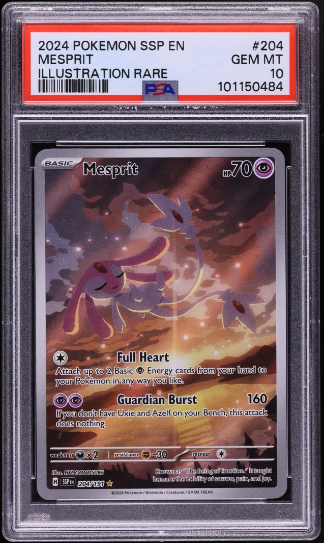 2024 Pokemon Scarlet & Violet Surging Sparks IR Mesprit #204 PSA 10 GEM MINT